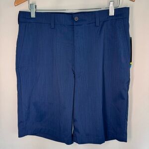 PGA TOUR Men's Performance Golf Shorts Dark Blue Flat Front Size 32 - NWT